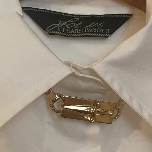 Made in Italy Cesare Paciotti Button Down with Dagger Neck Detail - Picture 2 of 5